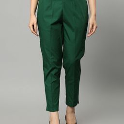 Mera Rang Women Tapered Fit Wrinkle Free Trousers-image-76