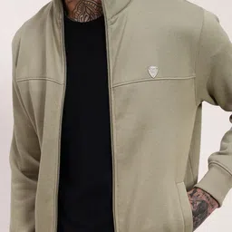 SHOWOFF Men Mock Collar Front-Open Sweatshirt image 5