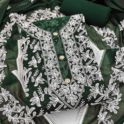 LeeliPeeri Designer Floral Embroidered Chanderi Silk Unstitched Dress Material-image-99
