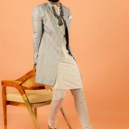 KISAH Printed Indowestern Sherwani Set-image-19