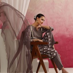 Khushal K Women Floral Yoke Design Regular Kurta with Palazzos & With Dupatta-5