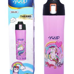 Youp Stainless Steel Pink Color Kids Insulated Unicorn Sipper Bottle ROLEX - 500 ml-image-51