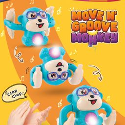 Intelliskills Move N' Groove Sound Activated Tumbling Monkey with Light & Music- Multicolour-12