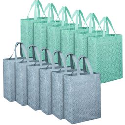 Kuber Industries Shopping Handbag  Grocery Handbag  Shopping Bag  Grocery Shopping Bag  Reusable Shopping Bags  Vegetable Bag  Eye-Print Carry Bag  Pack of 12  Multicolor-image-48