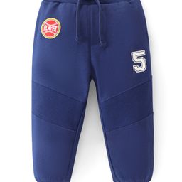 Babyhug French Terry Knit Full Length Cut & Sew Track Pant with Numerical Print - Navy Blue-picture-15
