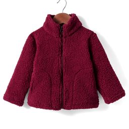 Kanvin Fleece Woven Full Sleeves Solid Colour Winter Jacket - Wine-image-20