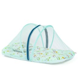 Carerio Baby Mosquito Net Penguin Printed Bed with Pillow - Green-21
