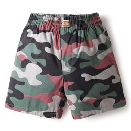 Noddy Camouflage Printed Shorts - Peach & Green-image-84