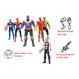SANJARY Avengers Endgame Toy Set of 6 Twist and Move Marvels Super Hero Characters Action Figure Play Set Color Design May Vary image 2