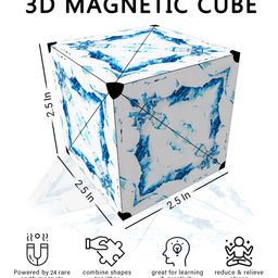 ADKD Educational Magnetic 3D Shape Shifting puzzle Cube for Kids- White image 3