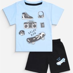 BAESD Kids Printed Round Neck Pure Cotton T-shirt With Shorts-14