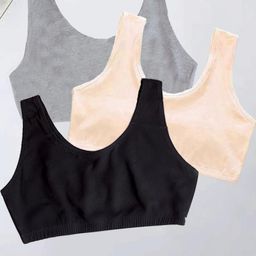BRAAFEE Girls Pack Of 3 Solid Non Padded Camisole-48