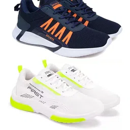 World Wear Footwear Men Pack Of 2 Mesh Running Non-Marking Shoes-picture-41
