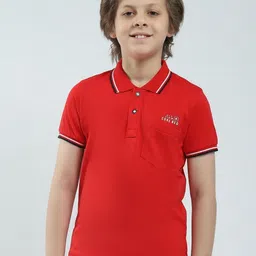 Monte Carlo Boys Polo Collar Pure Cotton Applique T-shirt-image-98