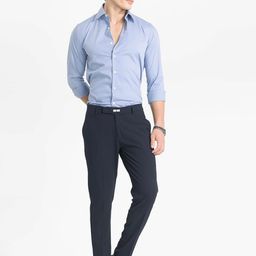 Snitch Men Textured Slim Fit Formal Trousers-image-13
