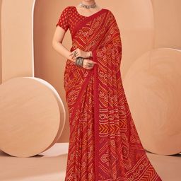 Saree mall Bandhani Pure Chiffon Designer Bandhani Sarees-picture-17