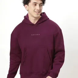 Be Savage Men Solid Hooded Sweatshirt-image-32