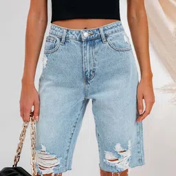 KPOP Women Mid-Rise Knee Length Shorts-image-82