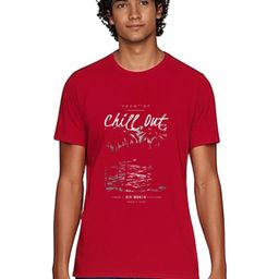 PULP Unisex Vacation Chill Out Printed Red T-shirt-5