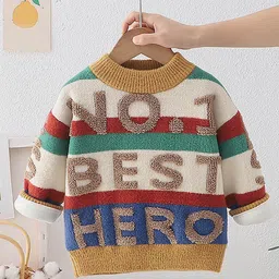 Little Surprise Box LLP Kids Typography Round Neck Long Sleeves Pullover Sweaters-image-73
