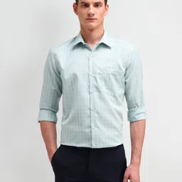 Arrow Men Manhattan Spread Collar Checked Cotton Slim Fit Formal Shirt-image-95