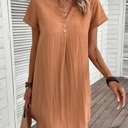 StyleCast x Revolte Women Solid A-Line Midi Dress-image-94