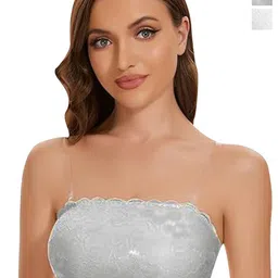 ComfyStyle Floral Bandeau Bra Full Coverage Lightly Padded-13