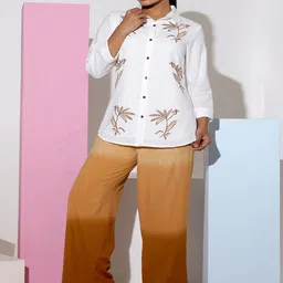 STIL O STITCH Embroidered Shirt Collar Shirt Collar Shirt With Trousers-picture-51