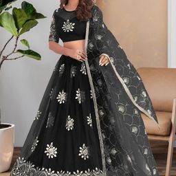 F Plus Fashion Net Semi-Stitched Lehenga Choli-image-72