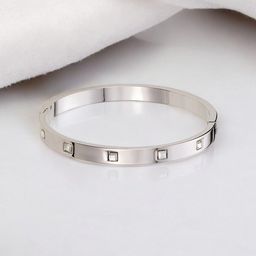 Jewels Galaxy Women Crystals Silver-Plated Bangle-Style Bracelet-image-59