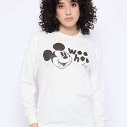 Wear Your Mind Women Mickey Mouse Printed Cotton Sweatshirt-image-89