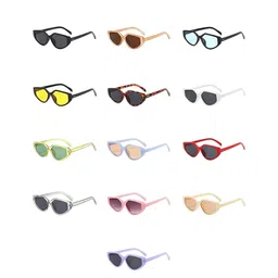 AUGEN Unisex Blue Lens & Black Cateye Sunglasses with-image-100