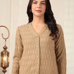 Cayman Women Cable Knit Woollen Cardigan-78