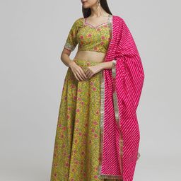 Samyukta Singhania Printed Sequinned Ready to Wear Lehenga & Blouse With Dupatta-picture-47