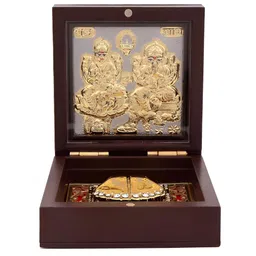 INTERNATIONAL GIFT Brown Laxmi Ganesh God Charan Paduka Box-image-72