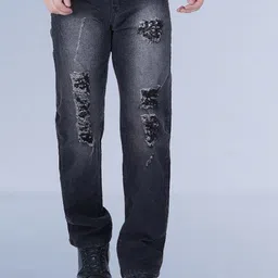 COMFITS Men Classic Straight Fit Highly Distressed Light Fade Jeans-picture-18