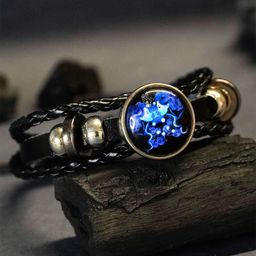 Japam Zodiac Cosmic Leather Wraparound Bracelet-image-91