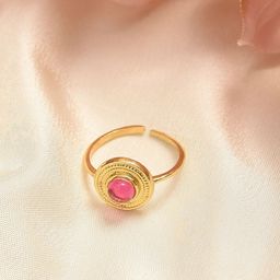 JAYPORE Gold Plated Stone Studded Finger Ring-picture-38