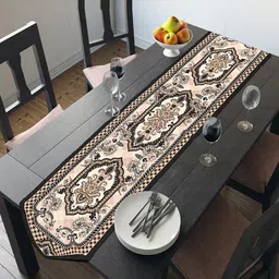 Kuber Industries Cream-Color & Brown Printed Cotton Table Runner image 4