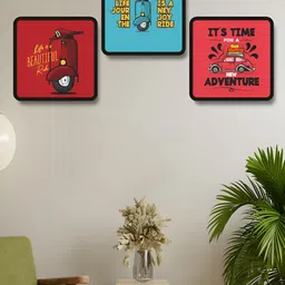 Aura Red & Blue 3 Pieces Motivational Quotes Wall Paintings-5