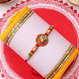 Ziory Beaded Thread Rakhi with Roli and Chawal-image-30