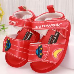 Cute Walk By Babyhug Sandals Style Booties - Red-image-24