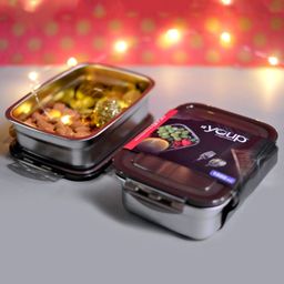 Youp Stainless Steel Lunch Box Gift Set Brown - 1000 ml Each-image-78