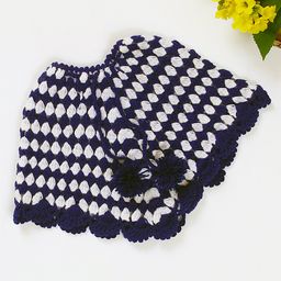 USHA ENTERPRISES Full Sleeves Flower Detailed Poncho - White & Blue-image-94