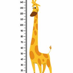 WENS Height Measurement Wall Sticker Cheerful Giraffe Print - White Yellow-image-35