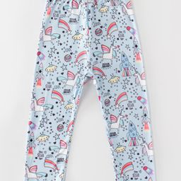 Kookie Kids Full Length Lounge Pants Unicorn Print - Blue-image-63