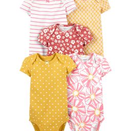 Carter's 5-Pack Short-Sleeve Onesies - Yellow Pink White-image-19