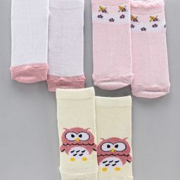 Mustang Ankle Length Socks Set of 3 Pairs - Pink White Off White-image-5