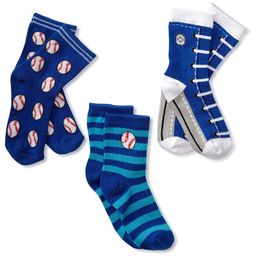 Footprints Organic Cotton Striped Socks Pack Of 3 - Blue-image-9