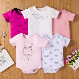 Kookie Kids Half Sleeves Onesies Pack of 5 - Multicolor-picture-40